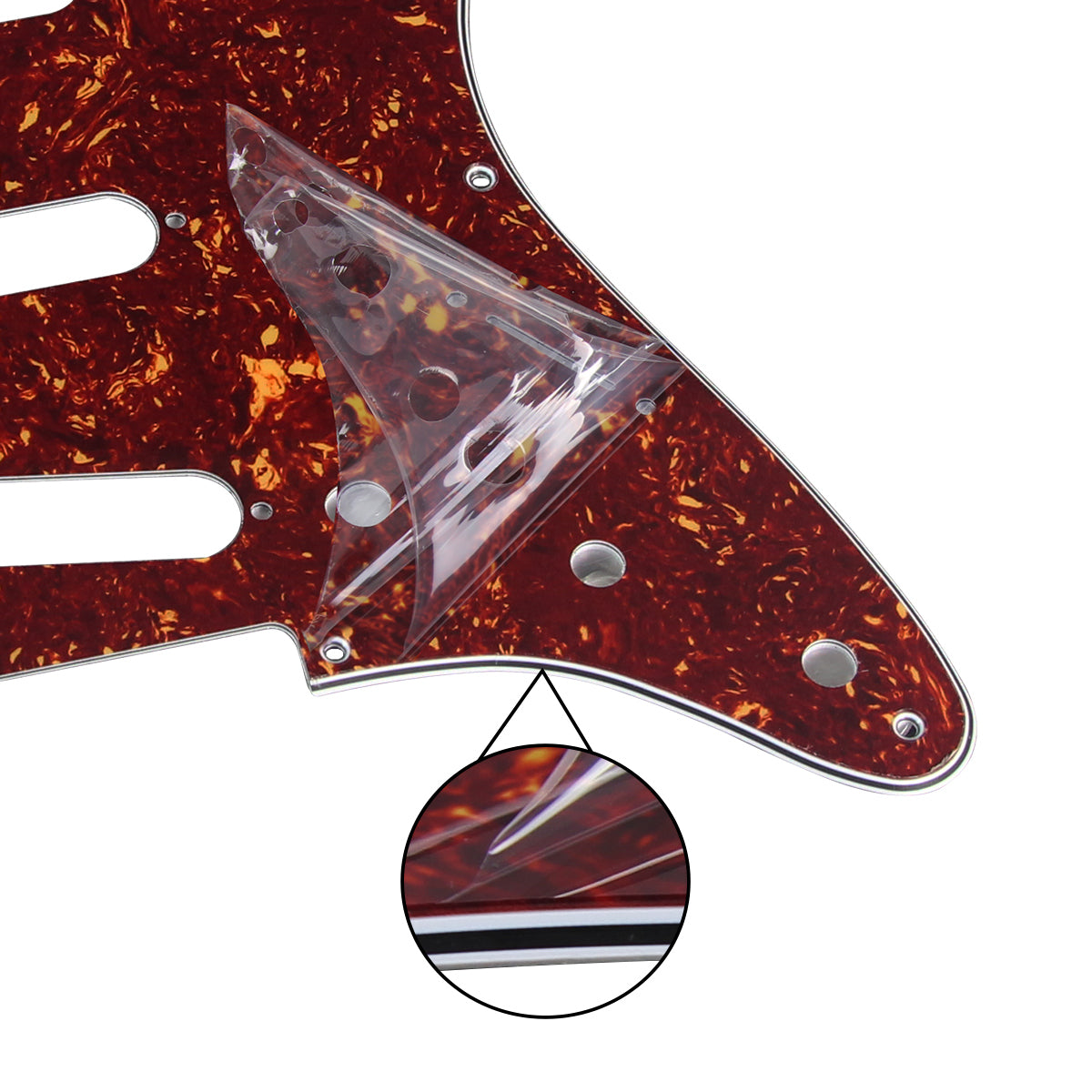 FLEOR Vintage 8 Holes SSS Guitar Pickguard Scratch Plate with Screws for Electric Guitar Parts