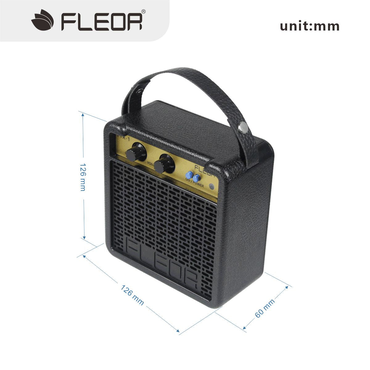 FLEOR FTR-1 Mini 5W Electric Guitar Amplifier Portable Rechargeable Speaker Amp Overdrive