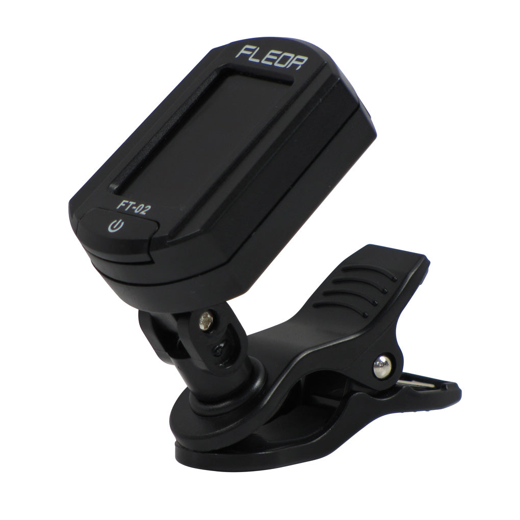 FLEOR Mini Clip-On Digital Tuner – Chromatic LCD Tuner for Guitar, Bass, Ukulele & Violin