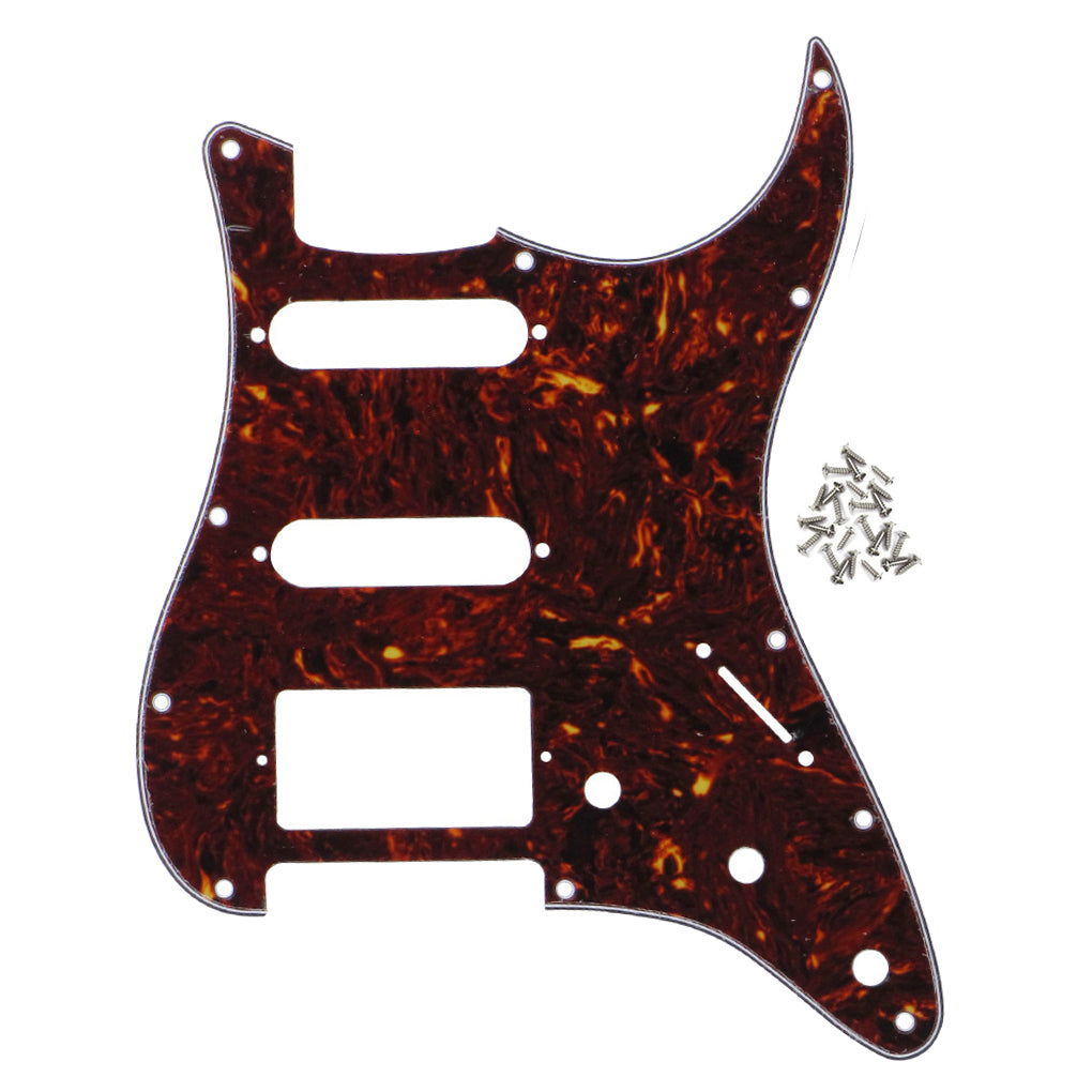 FLEOR SSH Strat Pickguard HSS Scratch Plate with Screws for 11 Hole FD Strat ,22 Colors Available