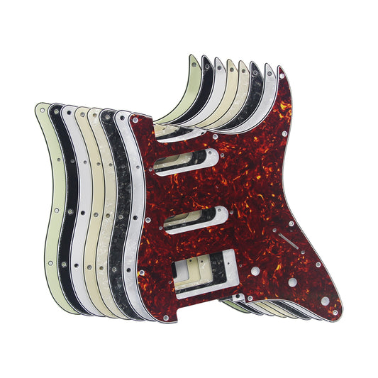 FLEOR SSH Strat Pickguard HSS Scratch Plate with Screws for 11 Hole FD Strat ,22 Colors Available