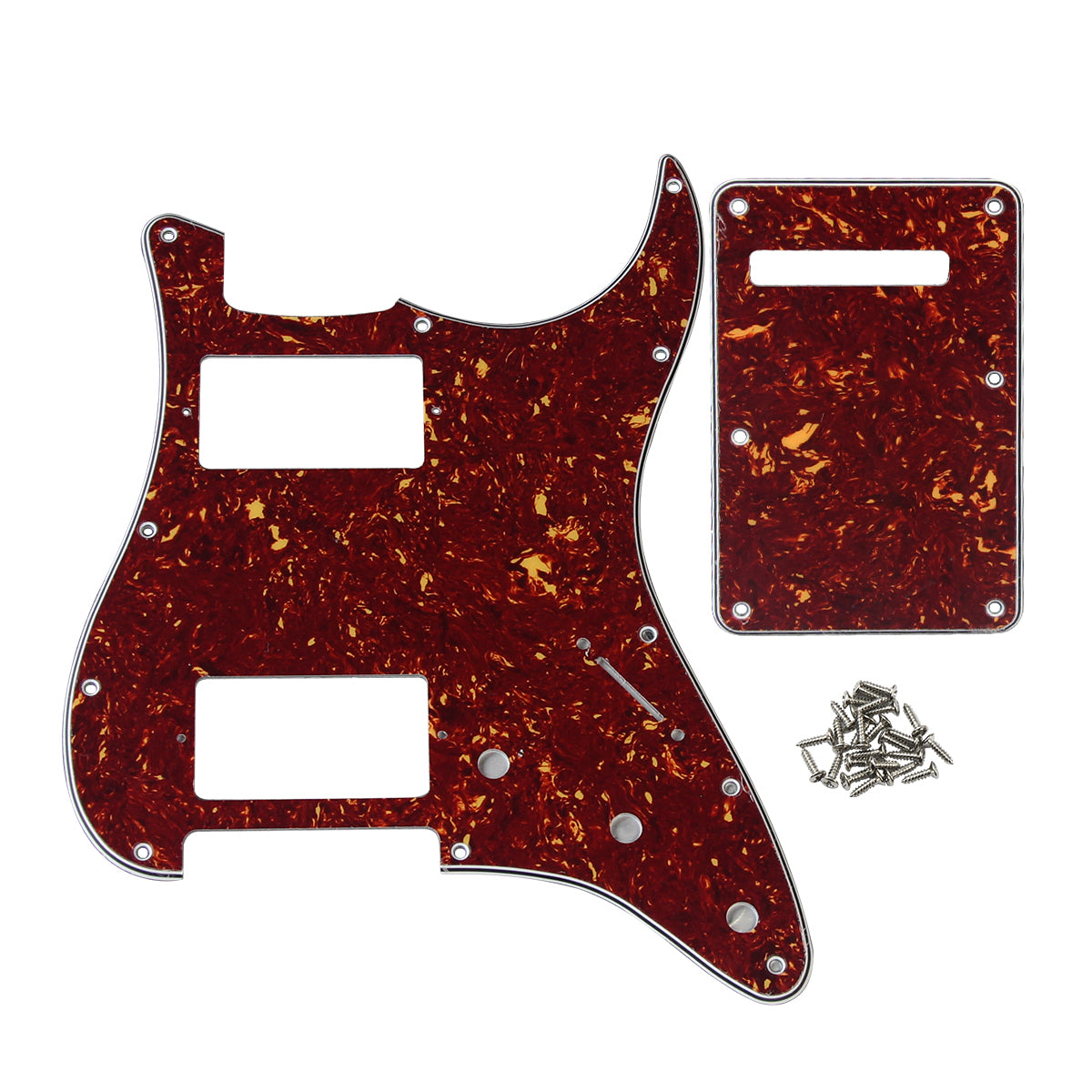 FLEOR Lot de plaque arrière de guitare HH Pickguard avec vis pour Strat 11 trous, 10 couleurs disponibles