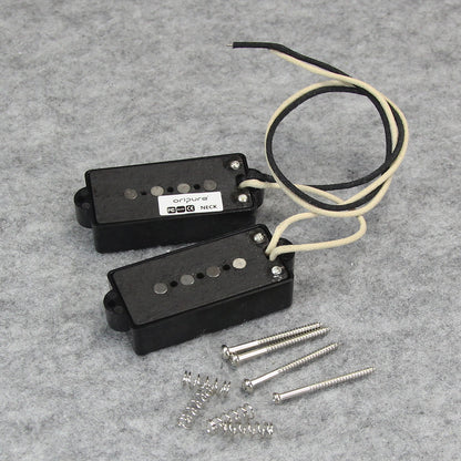 <transcy>Oripure Alnico 5 P-Bass Pickup Set Noiseless Black Pour 4 Cordes Precision PB Bass</transcy>