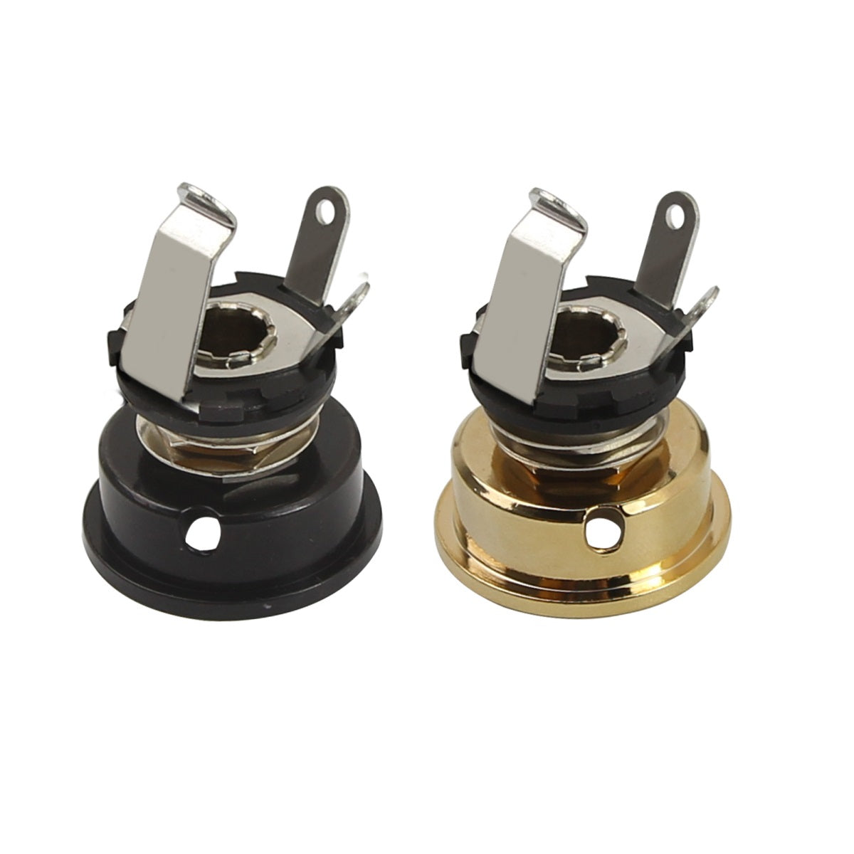 FLEOR 1/4" 6.35mm Copper Mono Guitar Output Jack with Electrosocket Jack Mount Jack Plate for Tele