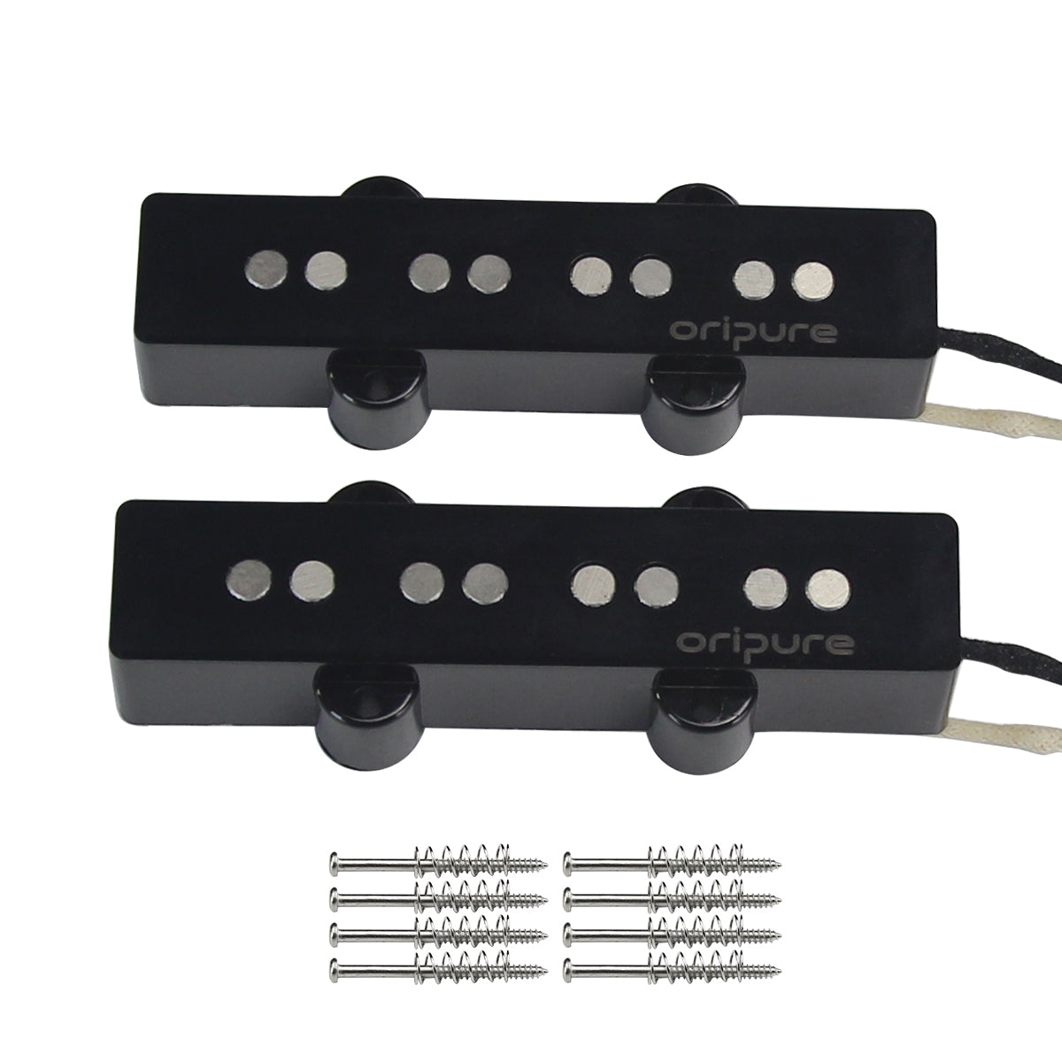 <transcy>Oripure Alnico 5 P-Bass Pickup Set Noiseless Black Pour 4 Cordes Precision PB Bass</transcy>