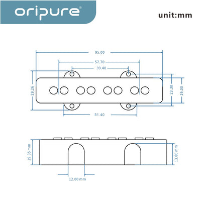 <transcy>Oripure Alnico 5 P-Bass Pickup Set Noiseless Black Pour 4 Cordes Precision PB Bass</transcy>