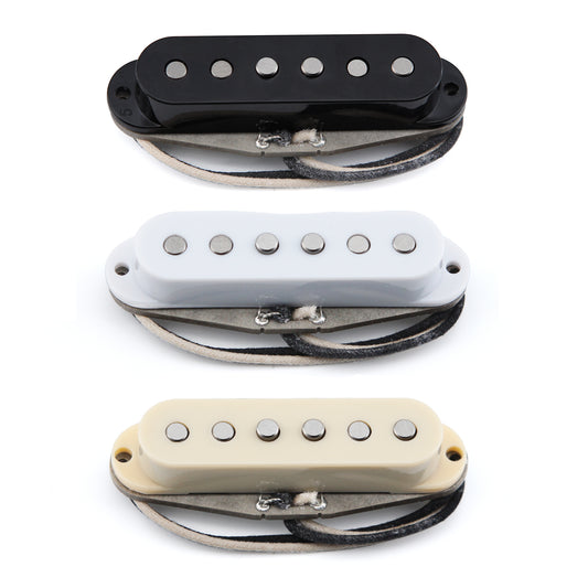 FLEOR Vintage Style SSS Alnico 5 Handwound Single Coil Pickups – Classic 60s Blues & Rock Tone for ST Style Guitars