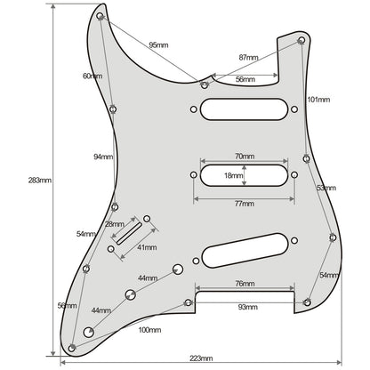 FLEOR Left Handed 11 Holes SSS Guitar Pickguard Scratch Plate with Screws for Strat Guitar Parts,7 Colors Available