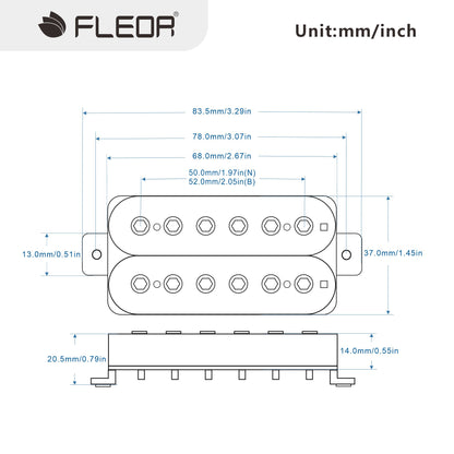FLEOR Alnico 5 Humbucker Electric Guitar Pickup Double Coil