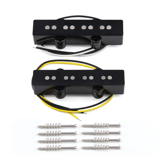 FLEOR Open 4 String JB Bass Pickup Alnico 5 Black for Electric Bass Parts