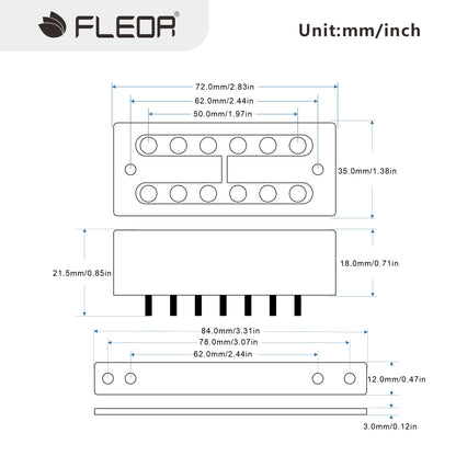 FLEOR Alnico 2 Electric Guitar Humbucker Pickup FT Style Guitar Neck/ Bridge Pickups for Electric Guitar