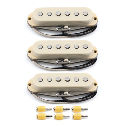FLEOR Vintage Style SSS Alnico 5 Handwound Single Coil Pickups – Classic 60s Blues & Rock Tone for ST Style Guitars