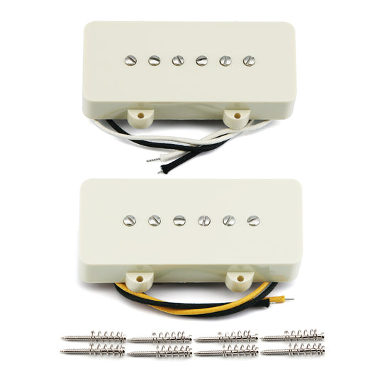 FLEOR Vintage Alnico 5 JM Electric Guitar Pickup Single Coil Neck /Bridge Pickup Aged White