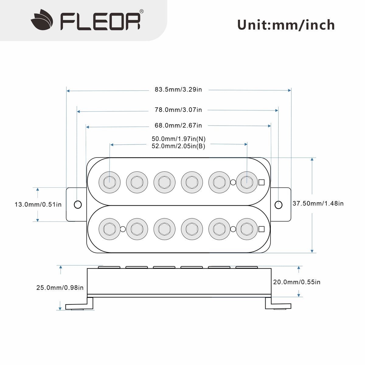FLEOR Invader Style High Output Ceramic Guitar Humbucker Pickups