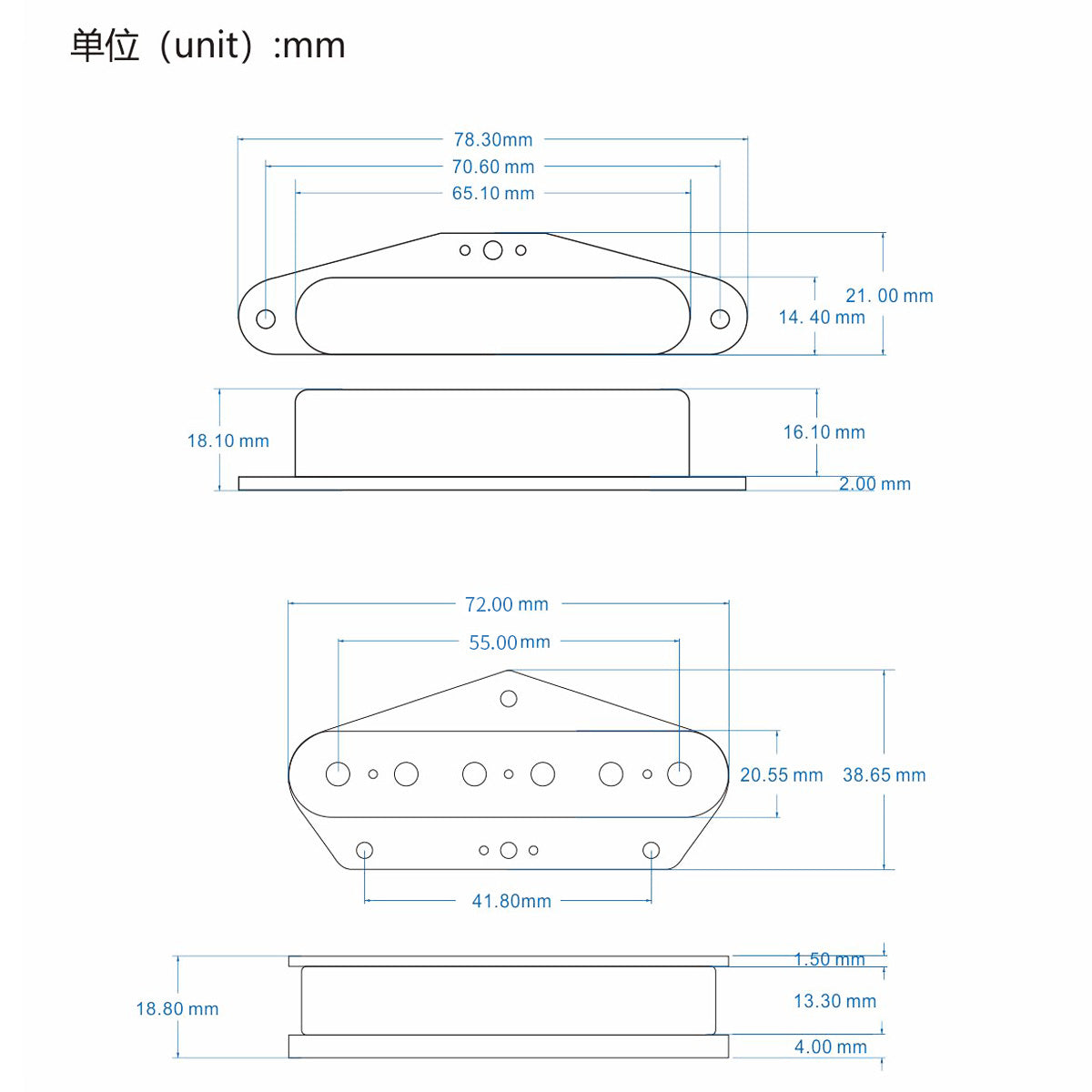 FLEOR Vintage Alnico 5 Tele Pickup Set For Tele Guitar | iknmusic