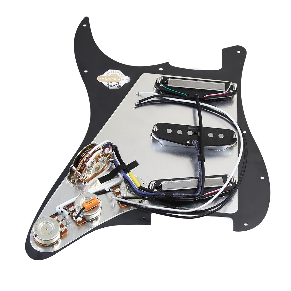 OriPure OLD-SR Alnico 5 Hot Rails Prewired Strat Pickguard SSS | iknmusic