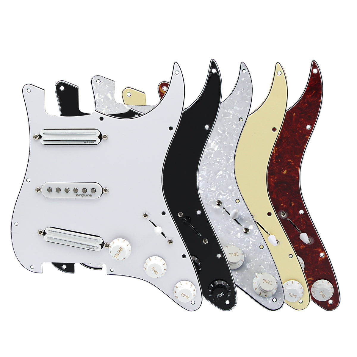 OriPure OLD-SR Alnico 5 Hot Rails Prewired Strat Pickguard SSS | iknmusic