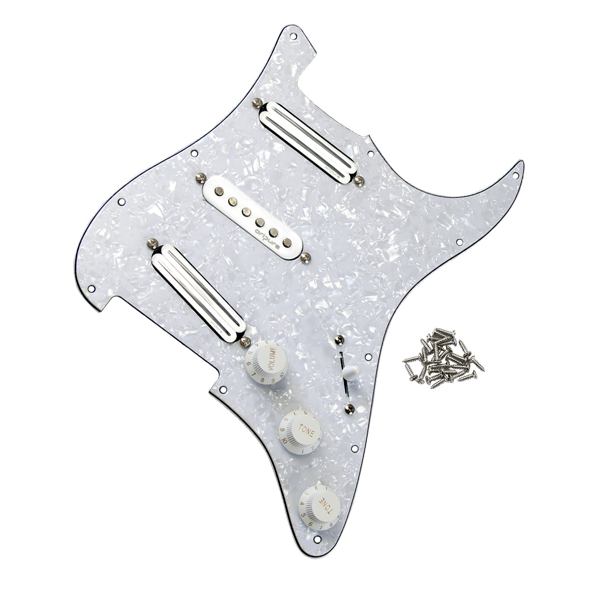 OriPure OLD-SR Alnico 5 Hot Rails Prewired Strat Pickguard SSS | iknmusic