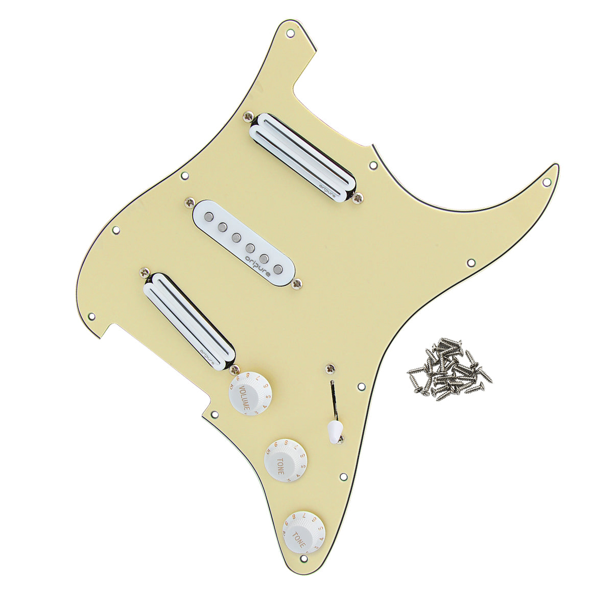 OriPure OLD-SR Alnico 5 Hot Rails Prewired Strat Pickguard SSS | iknmusic