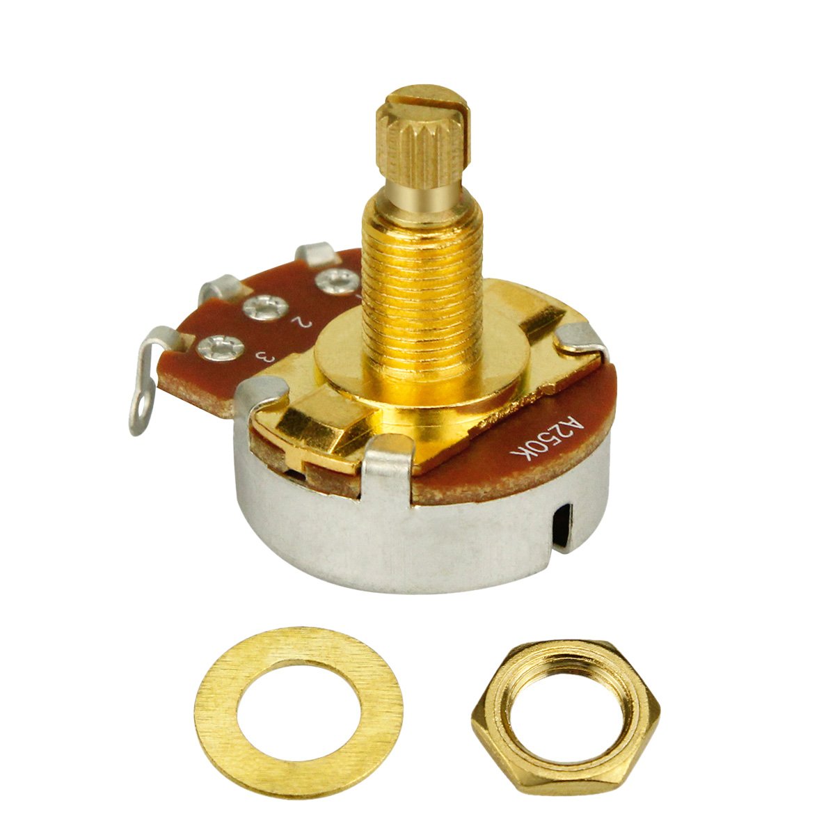 FLEOR Long Shaft Guitar Potentiometer 250k / 500k Gold | iknmusic