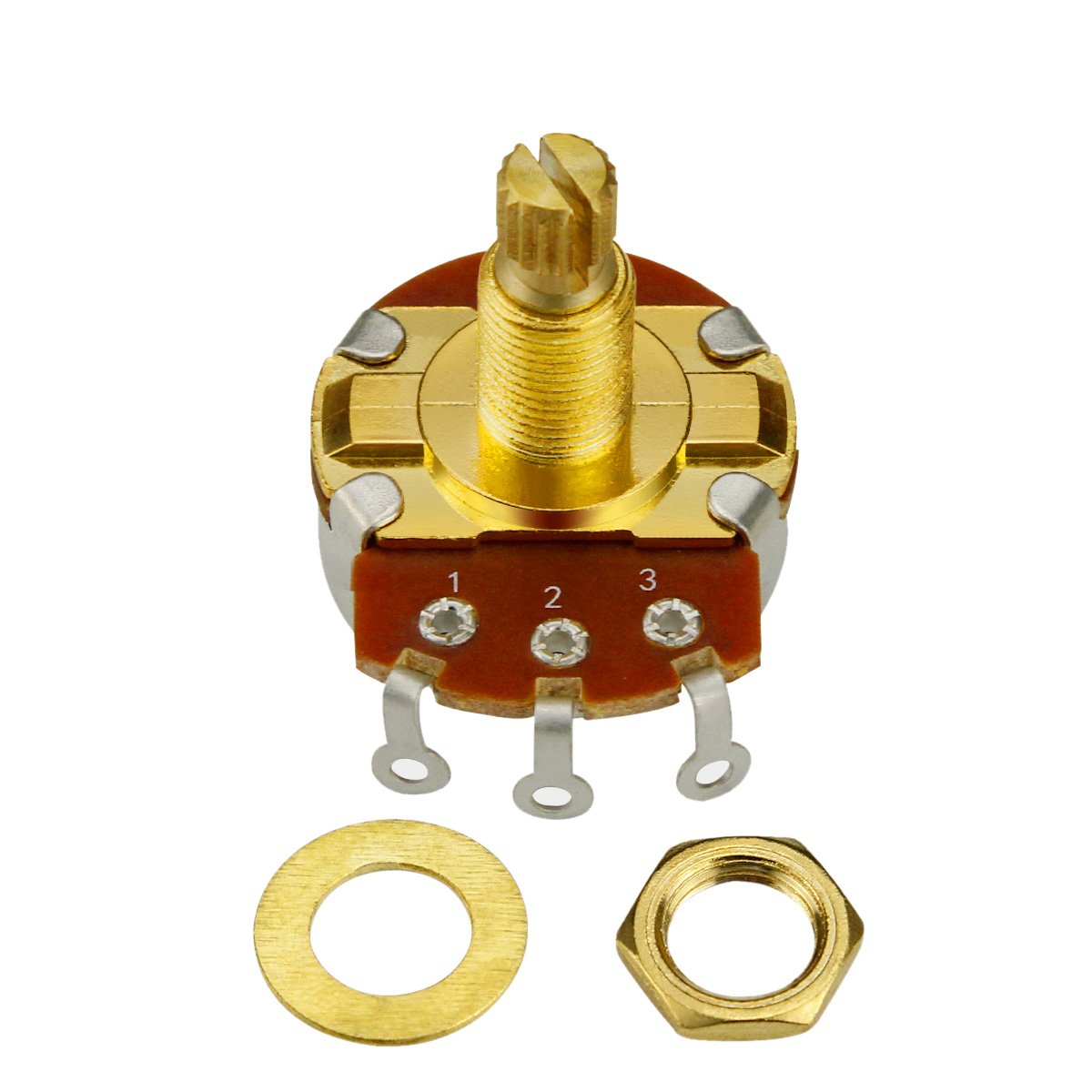 FLEOR Long Shaft Guitar Potentiometer 250k / 500k Gold | iknmusic