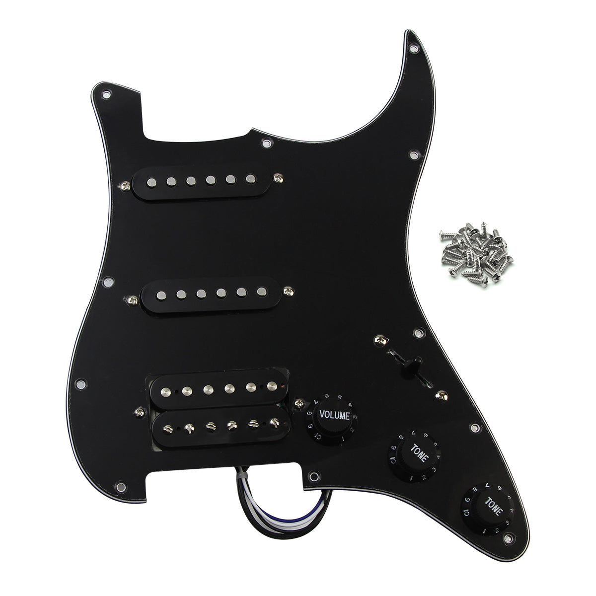 FLEOR Ceramic Prewired Guitar Pickguard Strat SSH HSS 11 Holes