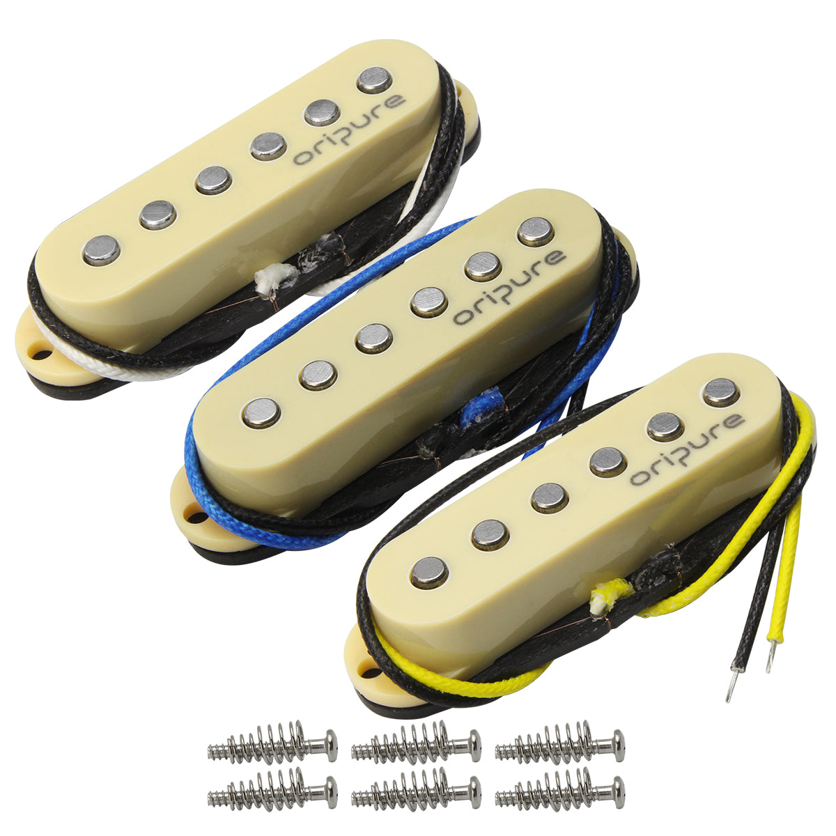 OriPure TFF566 Flat-Pole Vintage Alnico 5 Single Coil Pickup for Strat/SQ Style Electric Guitar Parts