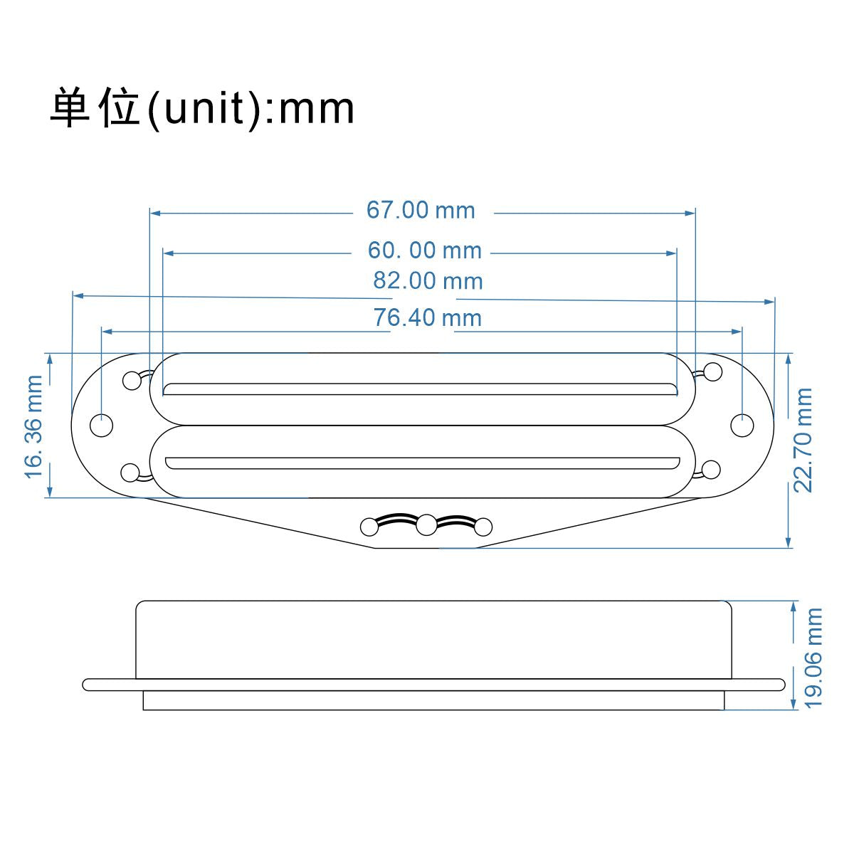 OriPure PB5 Alnico 5 Guitar Hot Rails Bridge Pickup 13.6K | iknmusic