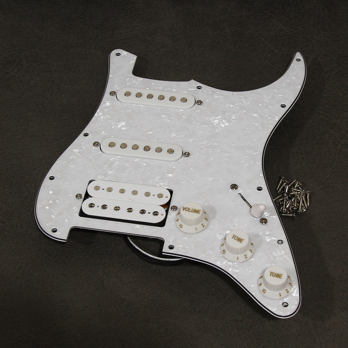 FLEOR Ceramic Prewired Guitar Pickguard Strat SSH HSS 11 Holes