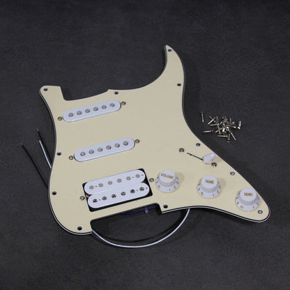 FLEOR Ceramic Prewired Guitar Pickguard Strat SSH HSS 11 Holes