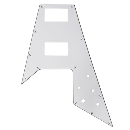 FLEOR Fly Flying V Guitar Pickguard Scratch Plate White 3Ply & Screws