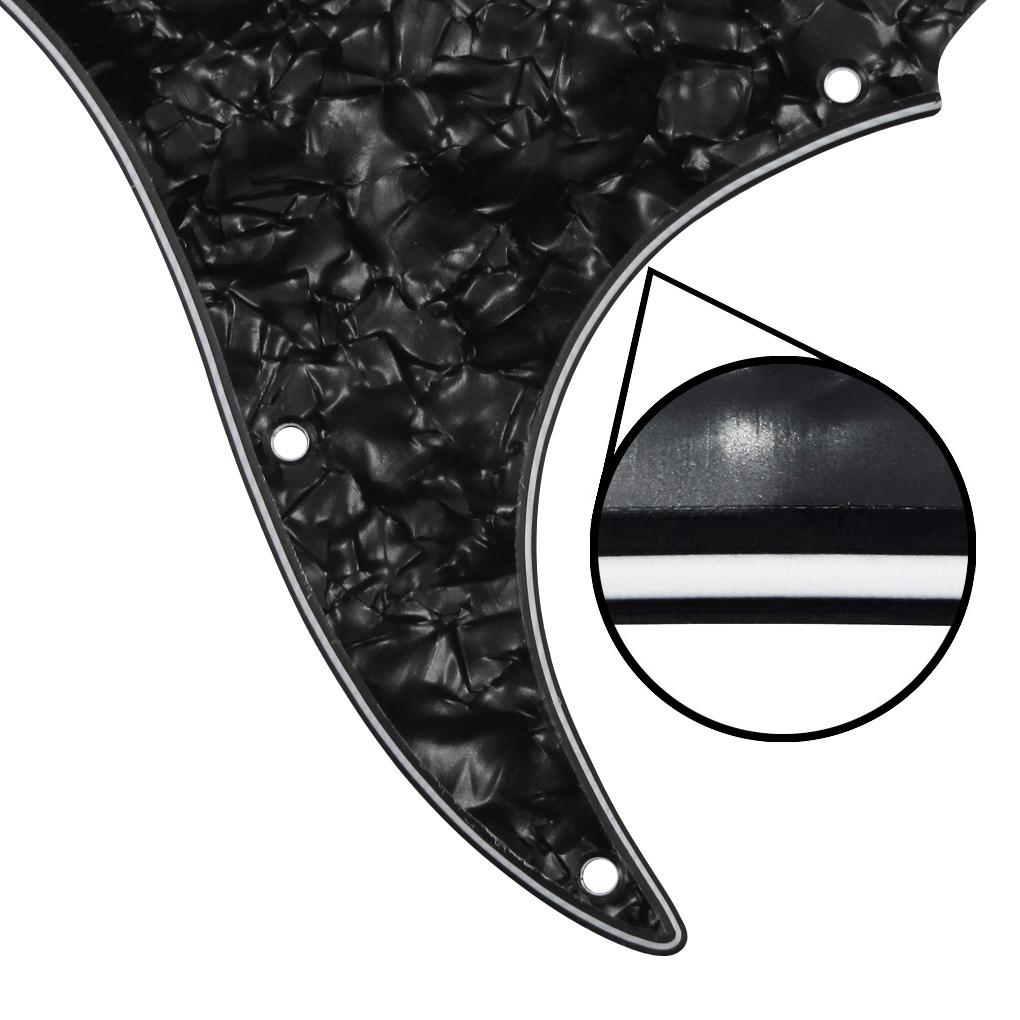 FLEOR 11 Hole SSS Strat Guitar Pickguard Kit Black Pearl | iknmusic