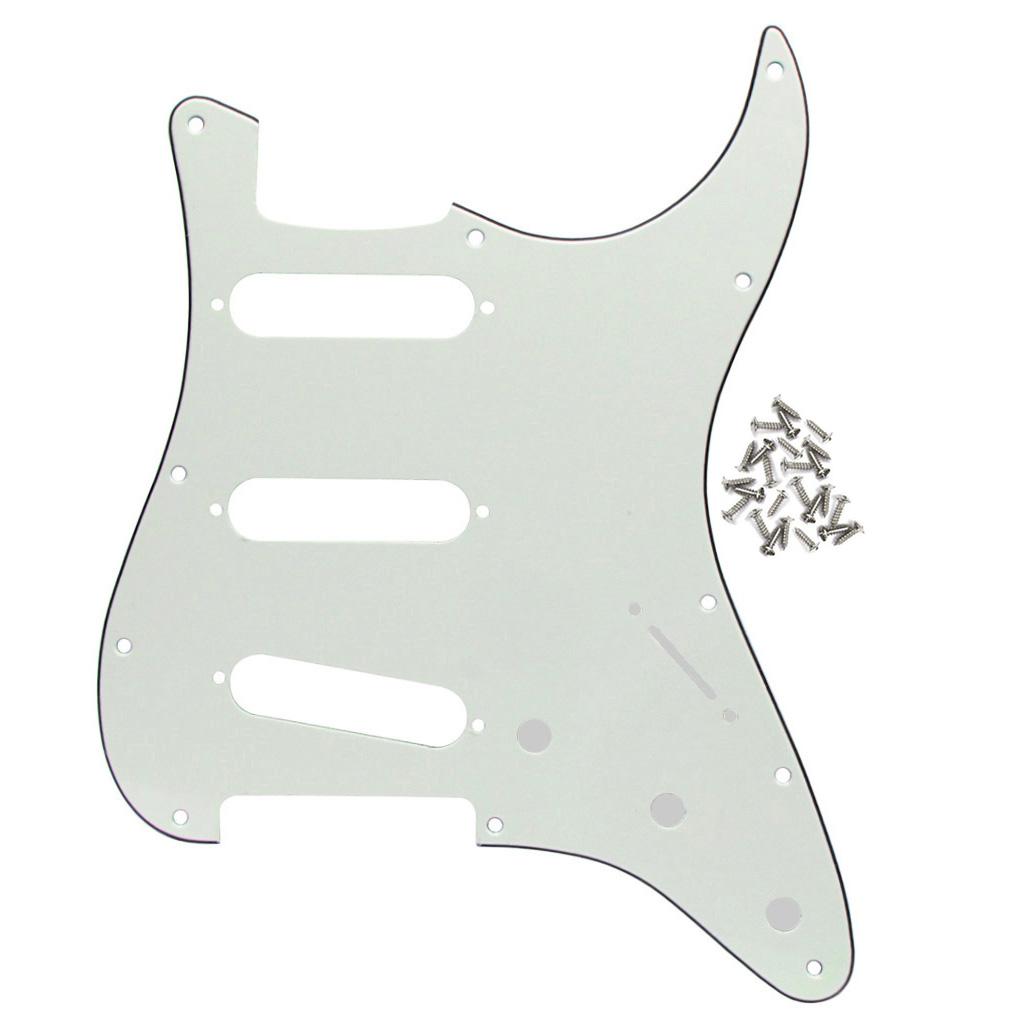 FLEOR 11 Hole Strat SSS Guitar Pickguard Scratch Plate 3Ply | iknmusic