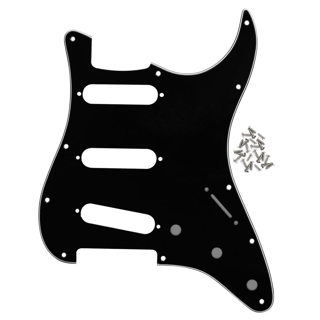 FLEOR 11 Hole Strat SSS Guitar Pickguard Scratch Plate 3Ply | iknmusic