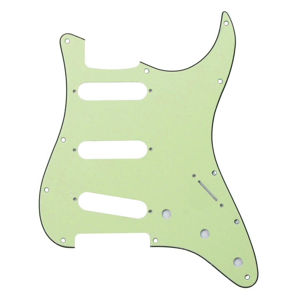 FLEOR 11 Hole SSS Pickguard Stratocaster Kit Mint Green | iknmusic