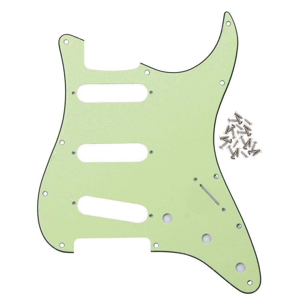 FLEOR 11 Hole Strat SSS Guitar Pickguard Scratch Plate 3Ply | iknmusic