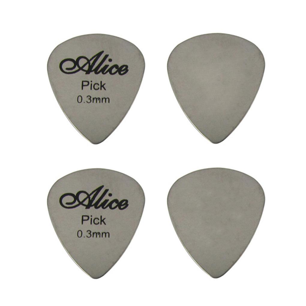 Alice 12Pcs Stainless Steel Guitar Picks Plectrums 0.3mm | iknmusic