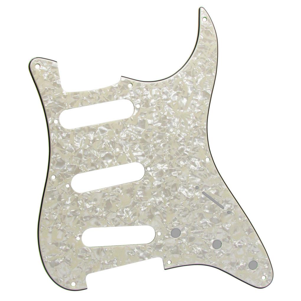 FLEOR Aged Pearl 8 Hole SSS Pickguard Stratocaster Kit | iknmusic