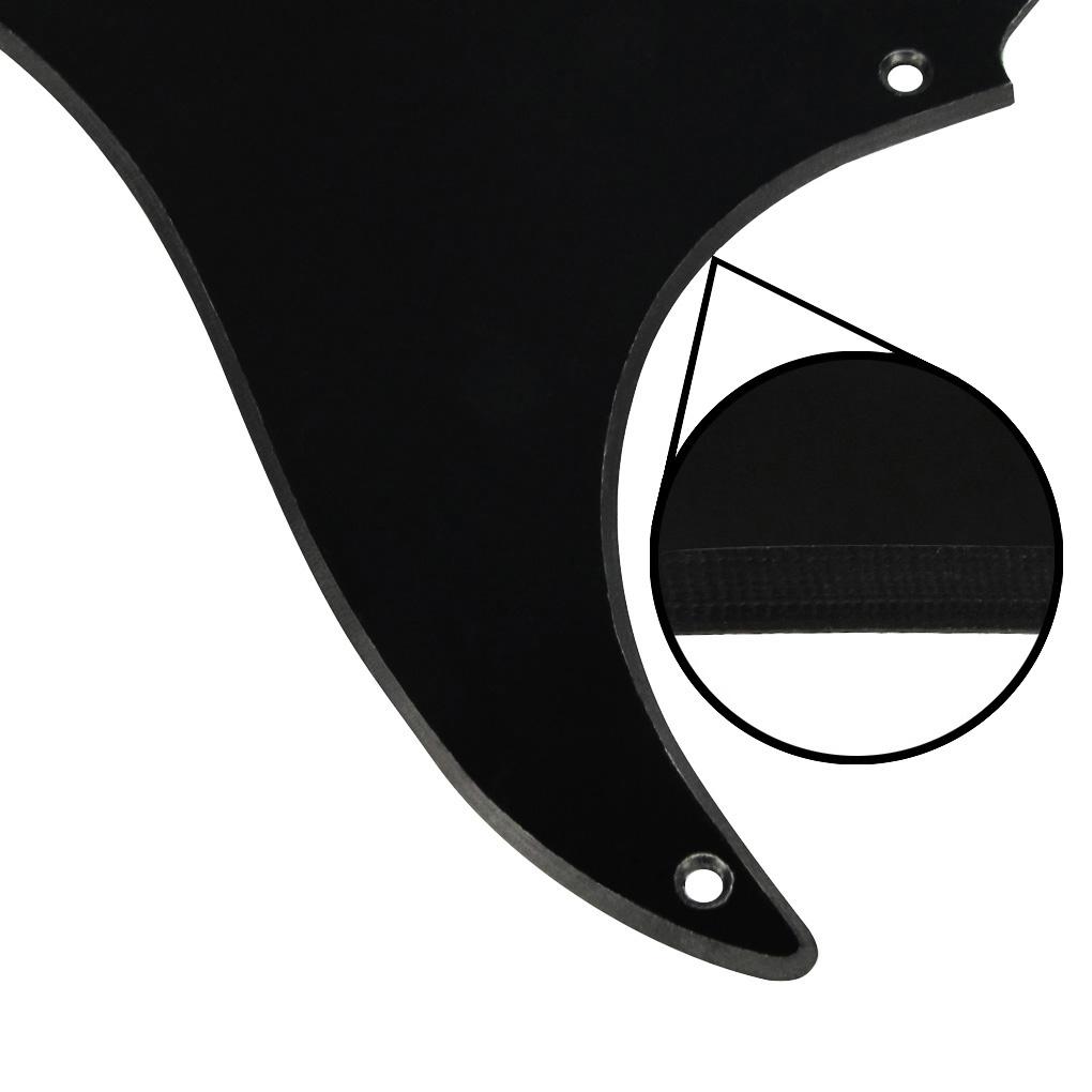 FLEOR Black 1ply 8 Hole SSS Guitar Pickguard Back Plate Set | iknmusic
