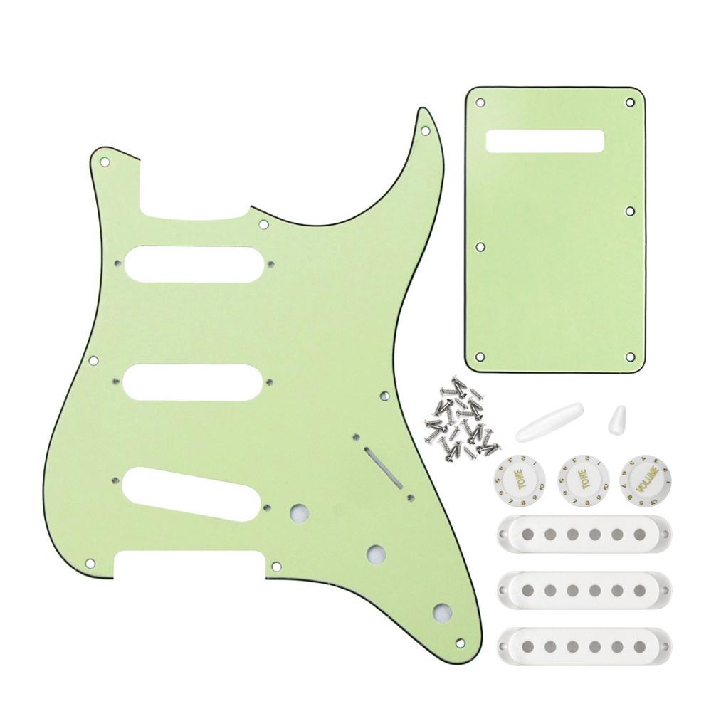 FLEOR Mint Green 8 Hole Guitar Pickguard Stratocaster SSS | iknmusic