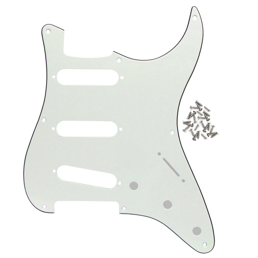 FLEOR Vintage 8 Hole Strat Pickguard SSS & Back Plate | iknmusic