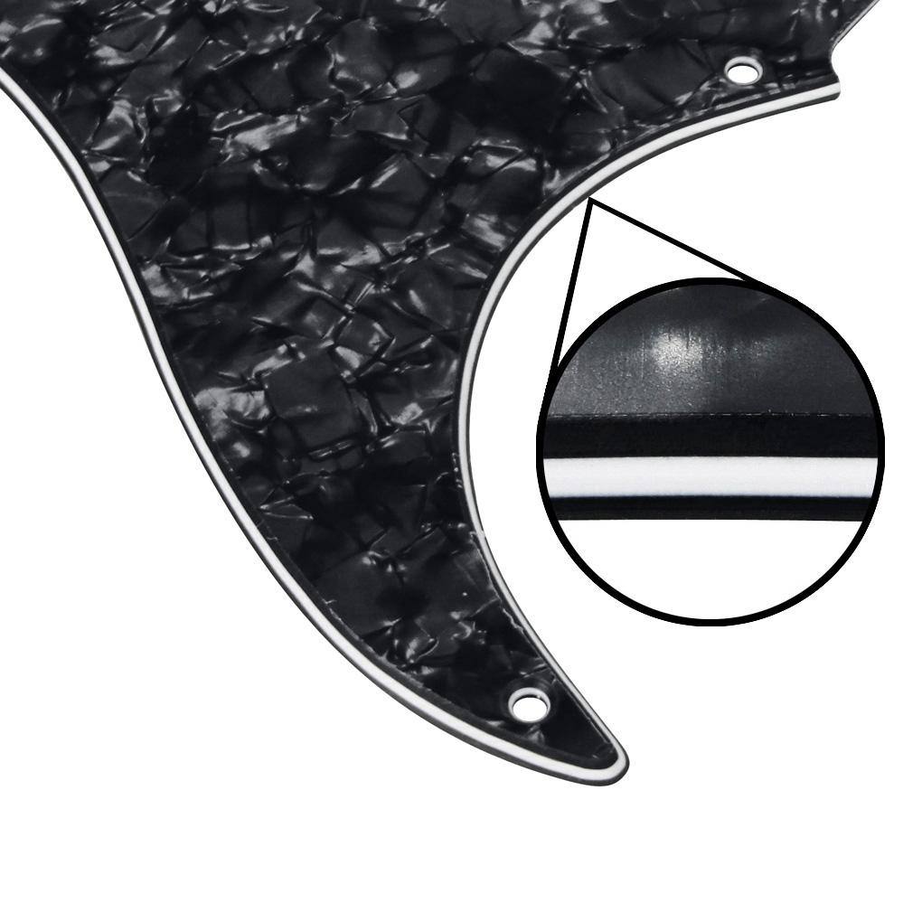 FLEOR 8 Hole SSS Guitar Pickguard Back Plate Black Pearl | iknmusic