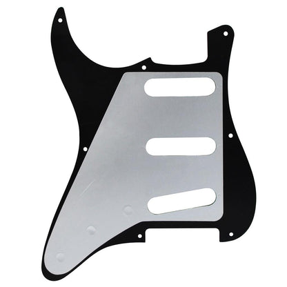 FLEOR 8 Hole SSS Guitar Pickguard Back Plate Black Pearl | iknmusic