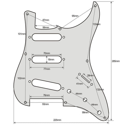 FLEOR White 1ply 8 Hole SSS Guitar Pickguard Back Plate Set | iknmusic