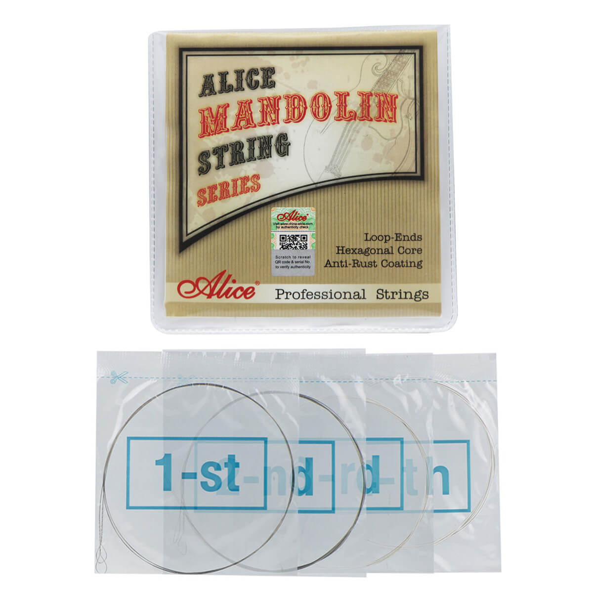 Alice AM08 Mandolin Strings Set Super Light .010-.034 | iknmusic