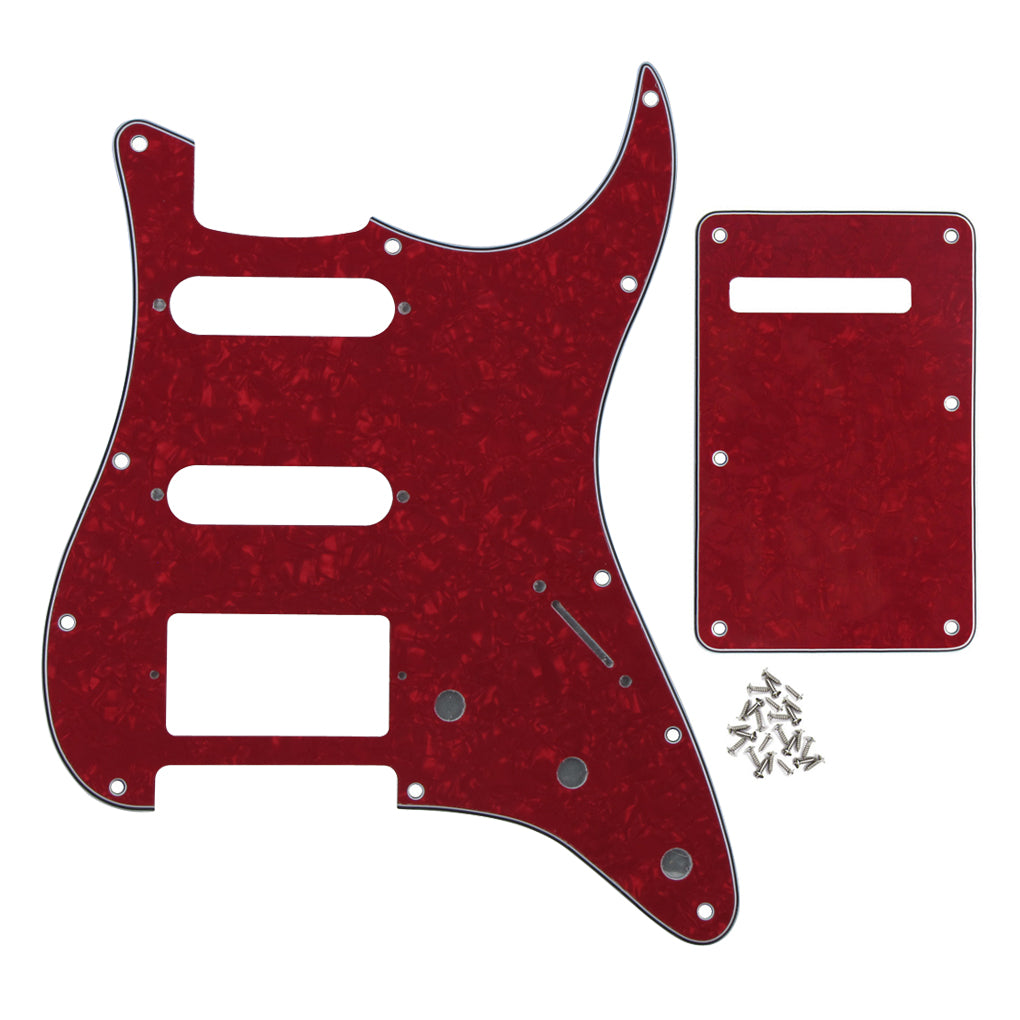 FLEOR 11 Hole SSH HSS Guitar Pickguard Strat & Back Plate | iknmusic