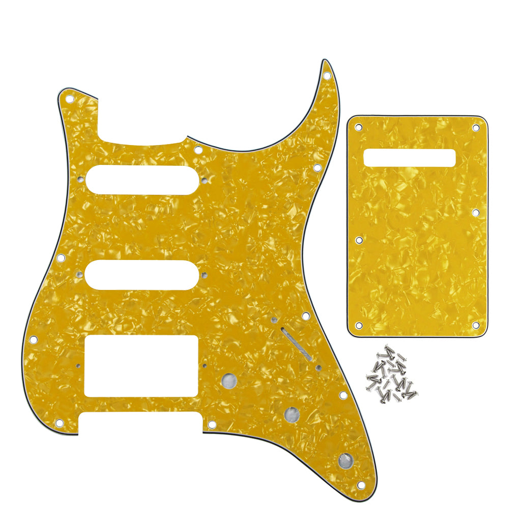 FLEOR 11 Hole SSH HSS Guitar Pickguard Strat & Back Plate | iknmusic
