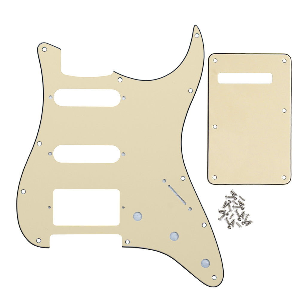 FLEOR 11 Hole SSH HSS Guitar Pickguard Strat & Back Plate | iknmusic