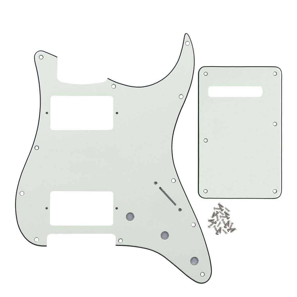 FLEOR Set of 11 Hole Strat Electric Guitar HH Pickguard Back Plate