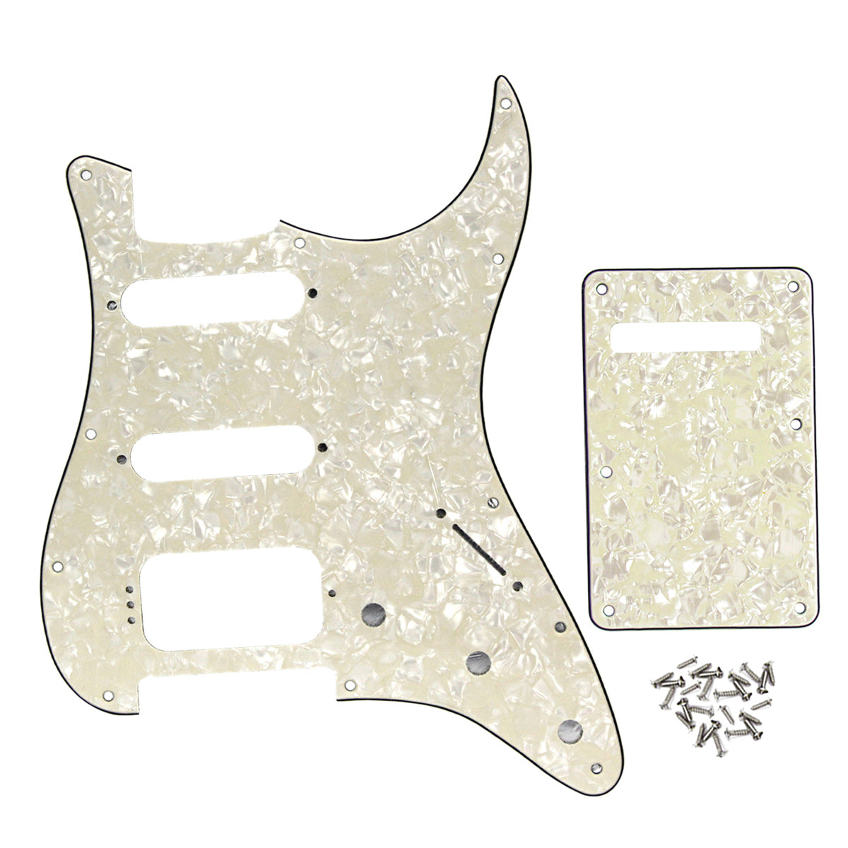 FLEOR Set of HSS Strat Pickguard Back Plate & Screws | iknmusic